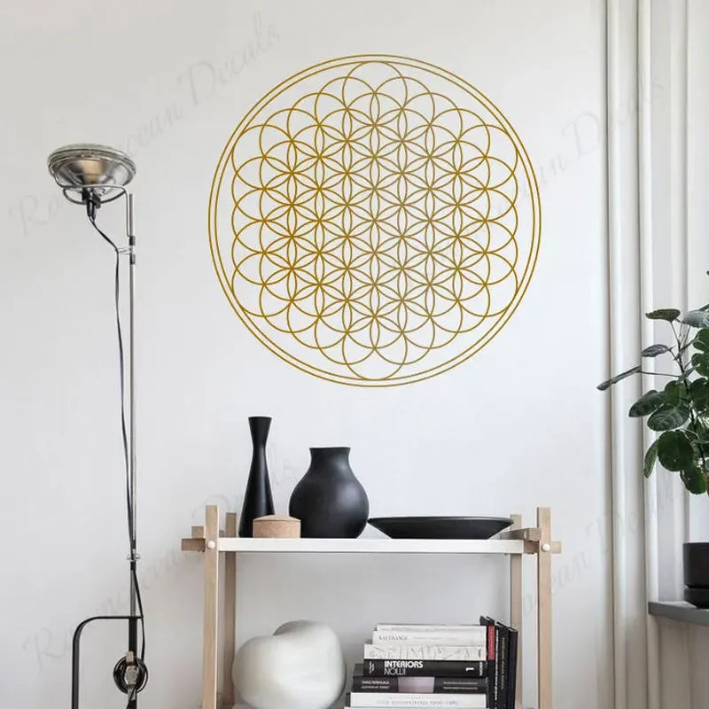 Flower of Life Mandala Wall Decal — Geometric Pattern Sticker