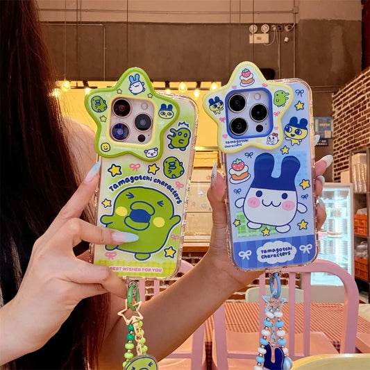 Geometric Pattern Phone Case with Strap — Shockproof, Anti-Drop