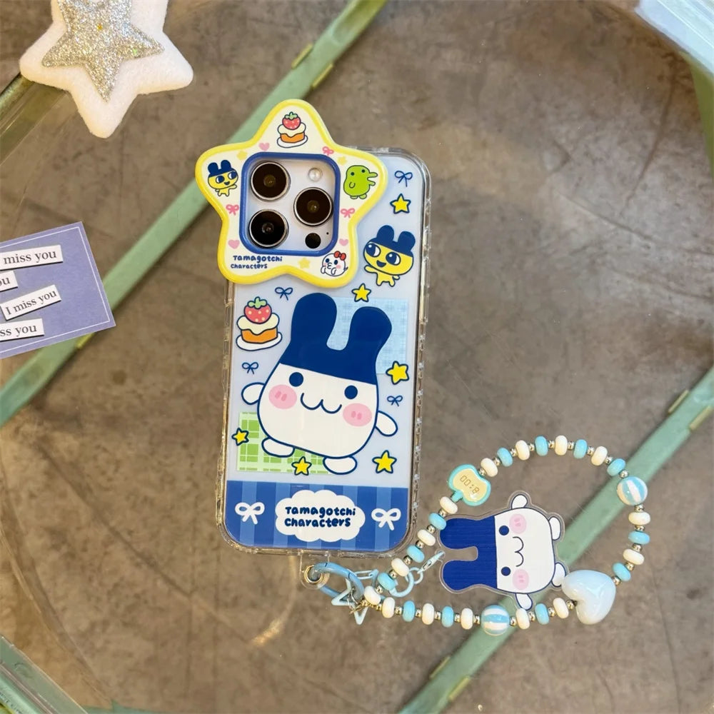 Geometric Pattern Phone Case with Strap — Shockproof, Anti-Drop