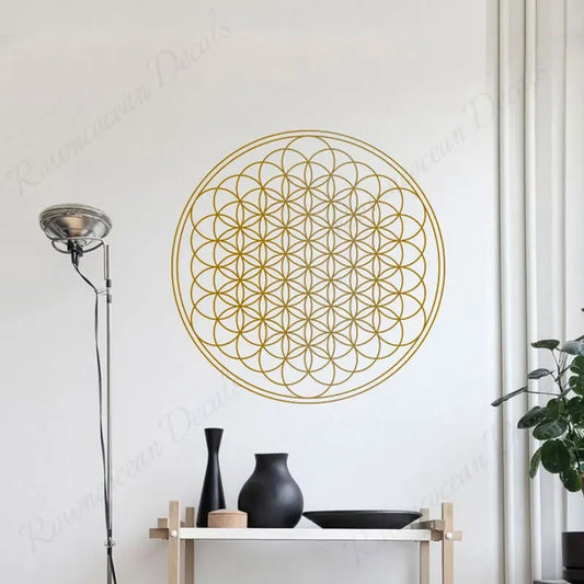 Flower of Life Mandala Wall Decal — Geometric Pattern Sticker