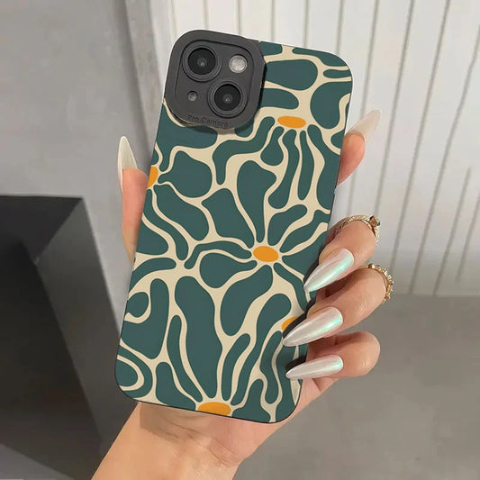 Floral & Geometric Patchwork Phone Case